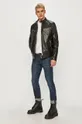 Karl Lagerfeld - Kožená bunda čierna