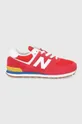 czerwony New Balance Buty dziecięce GC574HA2 Chłopięcy