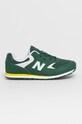 Detské topánky New Balance YC393BGR imitácia kože zelená YC393BGR