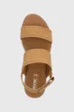 hnedá Geox - Kožené sandále