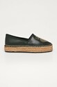 Love Moschino - Espadryle skórzane platforma czarny JA10043G1CIA0000
