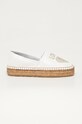 Love Moschino - Espadryle skórzane platforma biały JA10043G1CIA0100