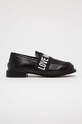 Love Moschino - Mokasyny skórzane płaski czarny JA10143G1CIA0000
