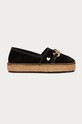 Love Moschino - Espadryle zamszowe platforma czarny JA10383G0CJG0000