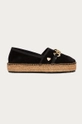 fekete Love Moschino - Espadrilles velúrból Női