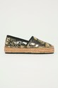 Love Moschino - Espadryle skórzane płaski czarny JA10483G0CJF000A