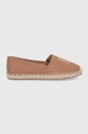 brązowy Tommy Hilfiger - Espadryle skórzane FW0FW05653 Damski