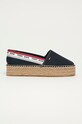 Tommy Jeans - Espadrile textil bleumarin EN0EN01376