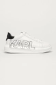 biały Karl Lagerfeld - Buty skórzane KL62511.011 Damski