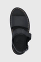 black Dr. Martens leather sandals voss quad