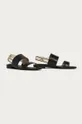 Lauren Ralph Lauren - Kožené sandále čierna