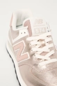 ružová New Balance - Kožená obuv WL574PM2