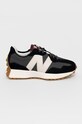 Semišové topánky New Balance plochá čierna WS327KC
