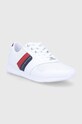 Boty Tommy Hilfiger LIGHTWEIGHT LEATHER SNEAKER FW0FW04261020 bílá SS21