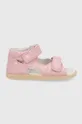 рожевий Дитячі шкіряні сандалі Mrugała Для дівчаток