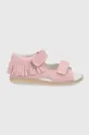 рожевий Дитячі замшеві сандалі Mrugała Для дівчаток