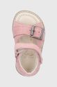 pastelově růžová Dětské kožené sandály Mrugała