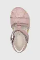 ružová Detské kožené sandále Mrugała
