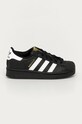 adidas Originals - Παιδικά παπούτσια Superstar απομίμηση λείου δέρματος μαύρο EF5394