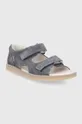 Detské kožené sandále Mrugała sivá