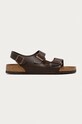 Birkenstock sandals Milano faux grain leather brown 34101