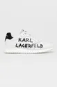 biały Karl Lagerfeld Buty skórzane KL52915.010 Męski