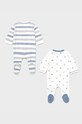 Mayoral Newborn - Śpioszki niemowlęce (2-PACK) 1625.1C.NEWBORN fioletowy SS21
