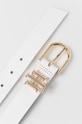 Tommy Hilfiger Pasek skórzany AW0AW09821.4891 biały SS21