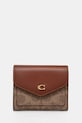 Coach - Δερμάτινο πορτοφόλι λείο δέρμα καφέ C2329