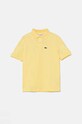 Παιδικά βαμβακερά μπλουζάκια πόλο Lacoste βαμβάκι κίτρινο PJ2909