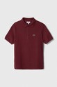 Lacoste tricouri polo din bumbac pentru copii uni burgundia PJ2909