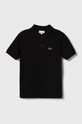 Детское хлопковое поло Lacoste хлопок чёрный PJ2909