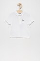 Детское хлопковое поло Lacoste хлопок белый PJ2909