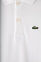 Chlapec Detská bavlenná polokošeľa Lacoste PJ2909 biela