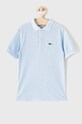 Detská bavlenná polokošeľa Lacoste bavlna modrá PJ2909