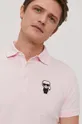 ružová Polo tričko Karl Lagerfeld Pánsky