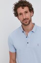 AllSaints Polo bawełna turkusowy MD115U