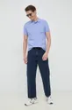 Bavlnené polo tričko Polo Ralph Lauren fialová