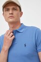 Bavlněné polo tričko Ralph Lauren modrá 710536856
