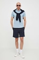 Бавовняне поло Polo Ralph Lauren 710536856 блакитний AA00