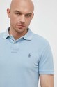 Βαμβακερό μπλουζάκι πόλο Polo Ralph Lauren μπλε 710536856