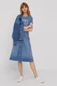Rifľová sukňa Pepe Jeans modrá