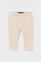Mayoral - Detské nohavice s prímesou ľanu béžová 1581.3D.BABY