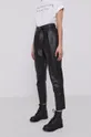 AllSaints Spodnie skórzane czarny