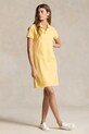 Βαμβακερό φόρεμα Polo Ralph Lauren casual κίτρινο 211799490010
