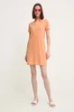 Βαμβακερό φόρεμα Polo Ralph Lauren πορτοκαλί