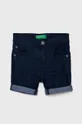 tmavomodrá Detské rifľové krátke nohavice United Colors of Benetton Chlapčenský