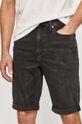 čierna Calvin Klein Jeans - Rifľové krátke nohavice Pánsky