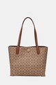 Coach leather handbag strapless brown C0693