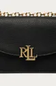 Kožená kabelka Lauren Ralph Lauren čierna